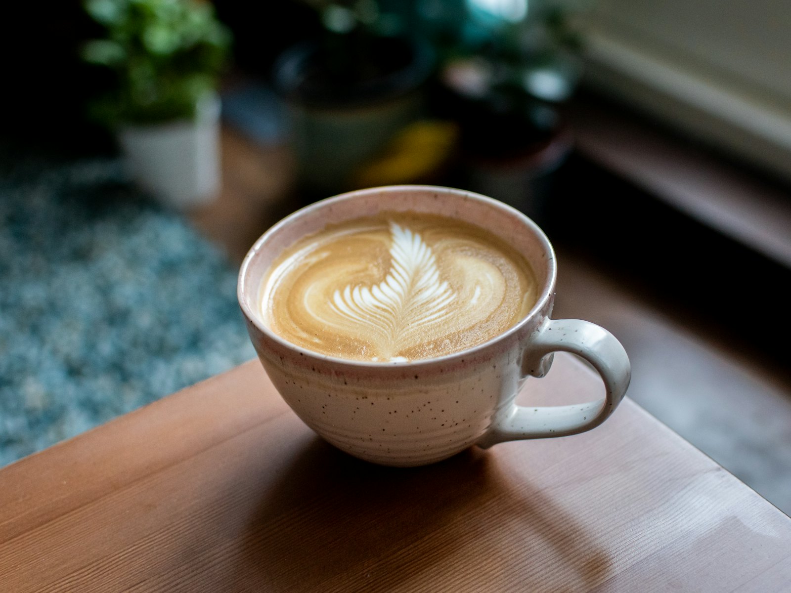 Cappuccino on a cafe table